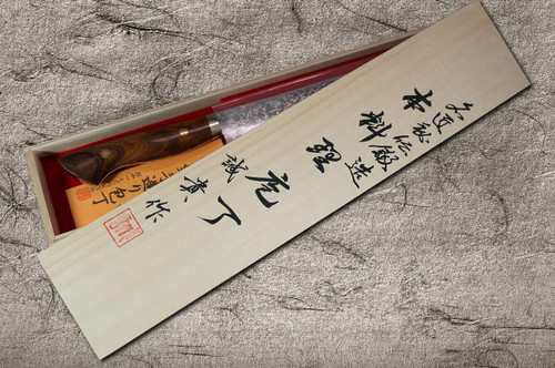 Shigeki Tanaka 33-Layer R2(SG2) Damascus IR Japanese Chef's Gyuto Knife 180mm with Desert Ironwood Handle 