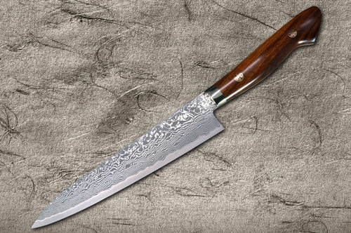 Shigeki Tanaka 33-Layer R2(SG2) Damascus IR Japanese Chef's Gyuto Knife 180mm with Desert Ironwood Handle 