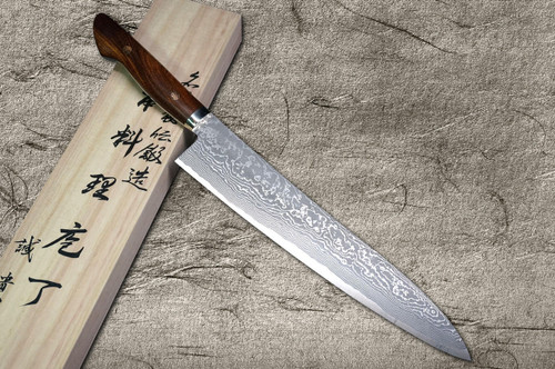 Shigeki Tanaka 33-Layer R2(SG2) Damascus IR Japanese Chef's Gyuto Knife 270mm with Desert Ironwood Handle 