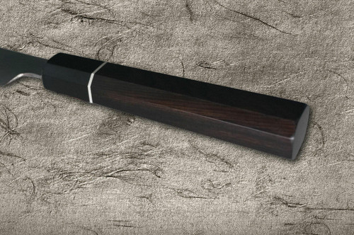 Shigeki Tanaka VG10 Damascus SENKO Japanese EB Chefs Sakimaru-TakohikiSashimi 300mm with Ebony Handle