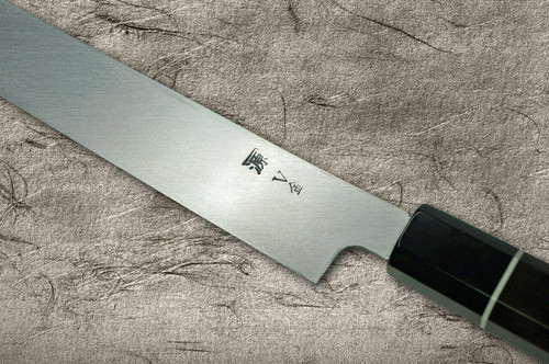Shigeki Tanaka VG10 Damascus SENKO Japanese EB Chefs Sakimaru-TakohikiSashimi 300mm with Ebony Handle