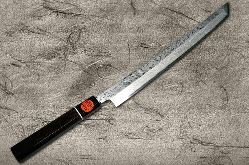 Shigeki Tanaka VG10 Damascus SENKO Japanese EB Chefs Sakimaru-TakohikiSashimi 330mm with Ebony Handle