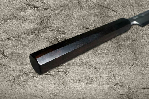 Yoshihiro Aogami No.1 Damascus Suminagashi B1SN-E Japanese Chefs Sakimaru-TakohikiSashimi 330mm with Saya Sheath and Ebony Handle