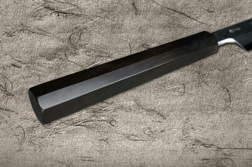 Yoshihiro Aogami No.1 Damascus Suminagashi B1SN-E Japanese Chefs Kiritsuke-YanagibaSashimi 270mm with Saya Sheath and Ebony Handle