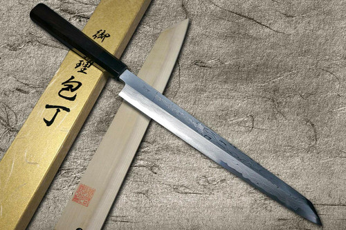 義弘Aogami No.1Damascus Suminagashi B1SN-E 日本厨师用柳叶刀