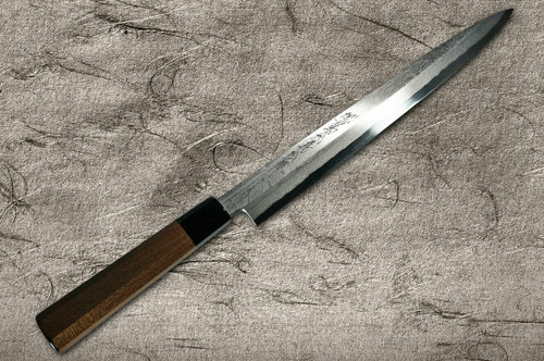 Yoshihiro Gingami No.3 Damascus Suminagashi G3SN-L Japanese Chefs YanagibaSashimi 270mm with Urushi Lacquered Handle and Saya Sheath