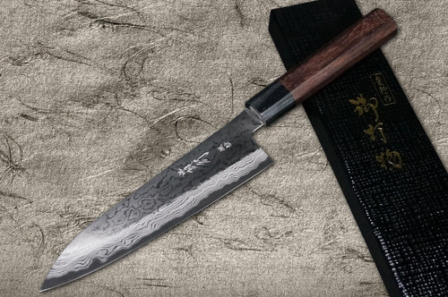 Takayuki Iwai Aogami No.2 Damascus FUMON RS Japanese Chef's Gyuto Knife 180mm 