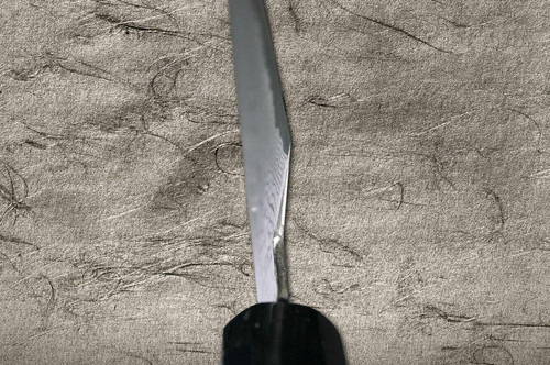 Shigeki Tanaka 33-Layer R2SG2 Damascus Habakiri Japanese Chefs SlicerSujihiki 240mm with Ebony Handle