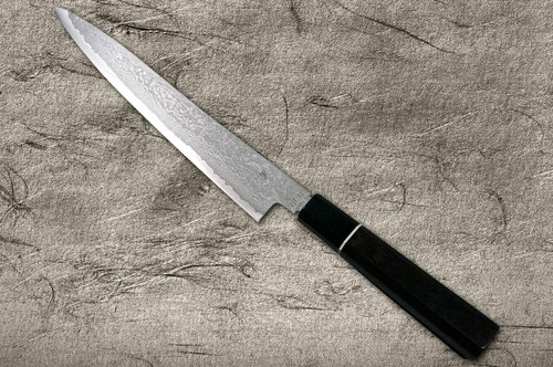 Shigeki Tanaka 33-Layer R2SG2 Damascus Habakiri Japanese Chefs SlicerSujihiki 240mm with Ebony Handle