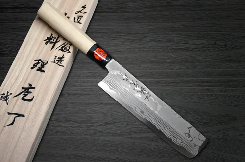 Shigeki Tanaka Aogami No.2 Damascus Japanese MB Chefs UsubaVegetable 240mm with Magnolia Wood Handle