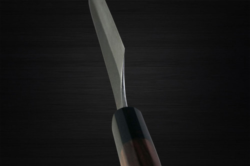 Yoshimi Kato Aogami Super Clad Kurouchi RS8 Japanese Chef's Gyuto Knife 240mm with Black-Ring Octagonal Rosewood Handle 