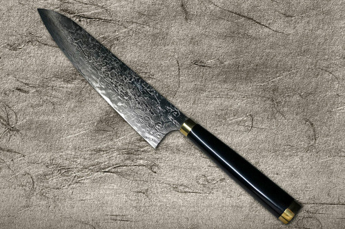 Takeshi Saji Makie-Art R2SG2 Mirrored Damascus Japanese Chefs Gyuto Knife 240mm with Urushi Lacquered Saya and Handle FUJIN RAIJIN
