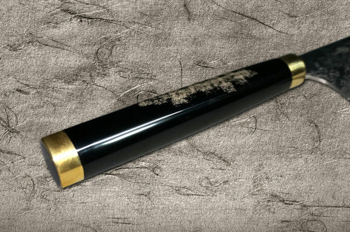 Takeshi Saji Makie-Art R2SG2 Mirrored Damascus Japanese Chefs Gyuto Knife 240mm with Urushi Lacquered Saya and Handle FUJIN RAIJIN