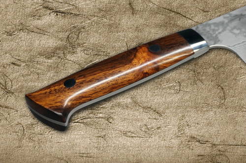 Takeshi Saji VG10 Black Damascus IR Japanese Chefs NakiriVegetable 170mm with Desert Ironwood Handle