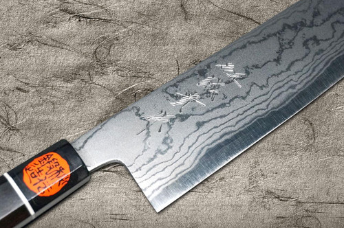 Couteau à légumes japonais EB Damas Aogami No.2 de Shigeki Tanaka 165mm avec manche en ébène