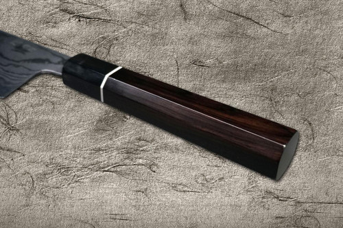 Couteau à légumes japonais EB Damas Aogami No.2 de Shigeki Tanaka 165mm avec manche en ébène