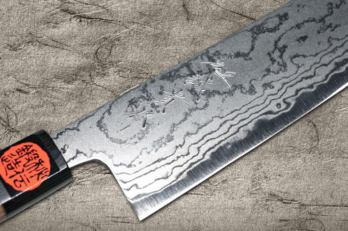 Shigeki Tanaka Aogami No.2 Damascus WN Japanese Chef's Vegetable Knife 165mm with Walnut Handle 