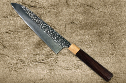 Yu Kurosaki R2SG2 Hammered SHIZUKU WA RS8P Japanese Chefs Gyuto Knife 270mm with White-Ring Octagonal Handle