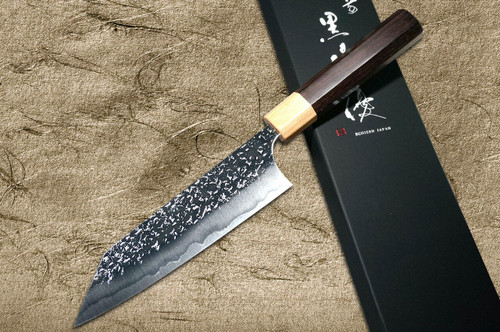 Yu Kurosaki R2SG2 Hammered SHIZUKU WA RS8P Japanese Chefs Bunka Knife 165mm with White-Ring Octagonal Handle