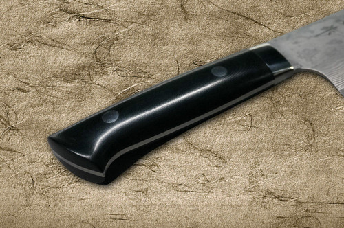 Takeshi Saji VG10 Black Damascus MCB Japanese Chefs Santoku Knife 180mm with Black Micarta Handle