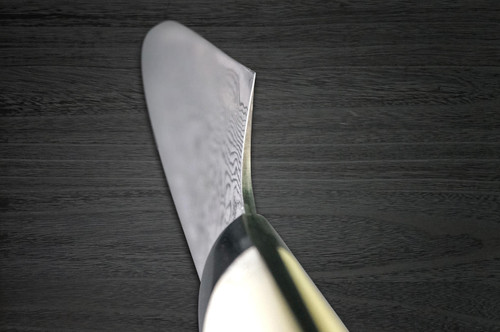 Takeshi Saji R2SG2 Black Damascus DHW Japanese Chefs Gyuto Knife 180mm with White Antler Handle