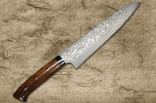 Takeshi Saji R2SG2 Black Damascus IR Japanese Chefs Gyuto Knife 240mm with Desert Ironwood Handle