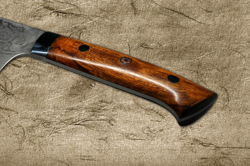 Takeshi Saji R2SG2 Black Damascus IR Japanese Chefs Gyuto Knife 180mm with Desert Ironwood Handle