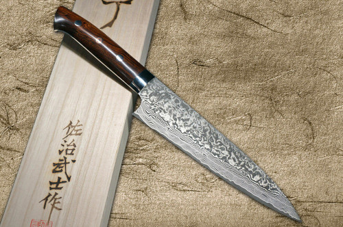 Takeshi Saji R2SG2 Black Damascus IR Japanese Chefs Gyuto Knife 180mm with Desert Ironwood Handle