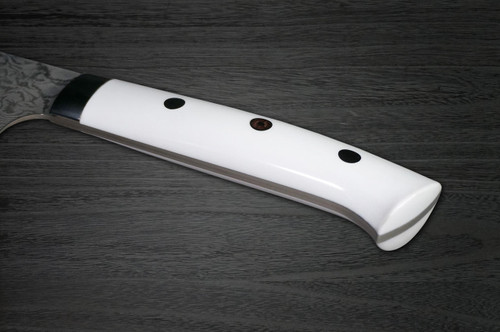 Takeshi Saji R2SG2 Black Damascus CRW Japanese Chefs Gyuto Knife 270mm with White Stone Handle