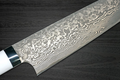 Takeshi Saji R2SG2 Black Damascus CRW Japanese Chefs Gyuto Knife 270mm with White Stone Handle