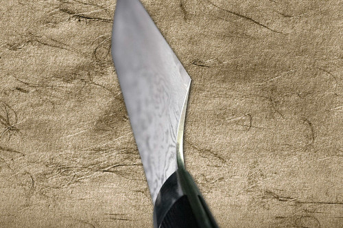 Takeshi Saji R2SG2 Black Damascus MCC Japanese Chefs NakiriVegetable 170mm with Striped Black Micarta Handle