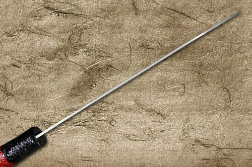 Takeshi Saji VG10 Black Damascus LL Japanese Chefs Gyuto Knife 210mm with Black-Red Japanese Urushi Lacquered Handle