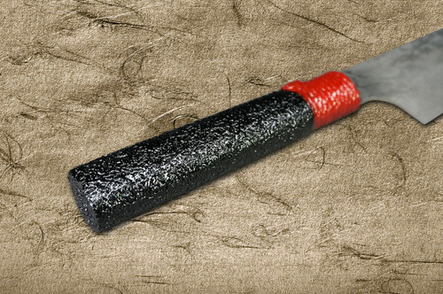 Takeshi Saji VG10 Black Damascus LL Japanese Chefs Gyuto Knife 210mm with Red-Black Japanese Urushi Lacquered Handle