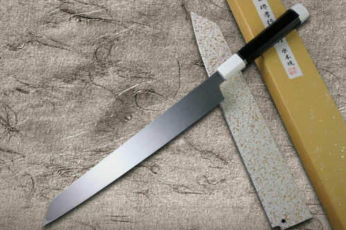 Sakai Takayuki Mirrored Honyaki Water-Quenched Kiritsuke-YanagibaSashimi 300mm SHINUCHI with Saya Sheath