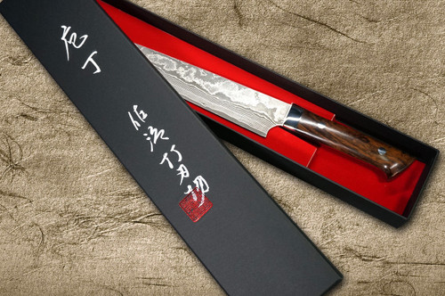 Takeshi Saji VG10 Black Damascus IR Japanese Chef's Slicer
