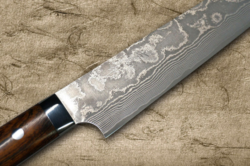 Takeshi Saji VG10 Black Damascus IR Japanese Chefs SlicerSujihiki 240mm with Desert Ironwood Handle