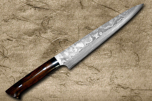 Takeshi Saji VG10 Black Damascus IR Japanese Chefs SlicerSujihiki 240mm with Desert Ironwood Handle
