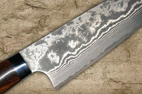 Takeshi Saji VG10 Black Damascus IR Japanese Chefs Gyuto Knife 180mm with Desert Ironwood Handle