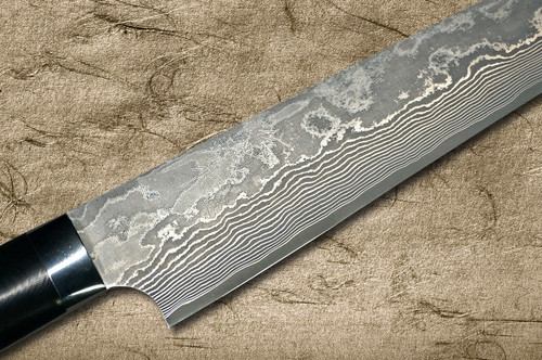 Takeshi Saji VG10 Black Damascus MCB Japanese Chefs SlicerSujihiki 270mm with Black Micarta Handle