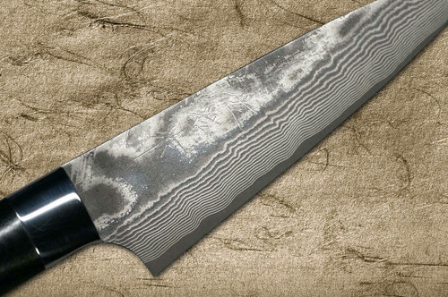Takeshi Saji VG10 Black Damascus MCB Japanese Chefs Petty KnifeUtility 150mm with Black Micarta Handle