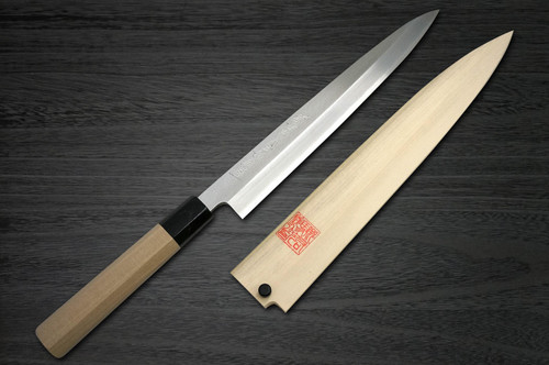 Yoshihiro Gingami No.3 G3HC Japanese Chefs YanagibaSashimi 240mm with Saya Sheath and Magnolia Wood Handle