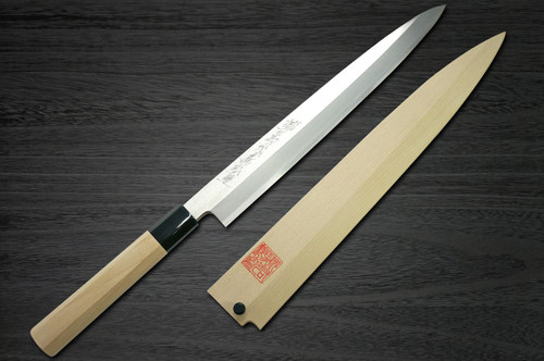 Yoshihiro Gingami No.3 G3HC Japanese Chefs YanagibaSashimi 270mm with Saya Sheath and Magnolia Wood Handle