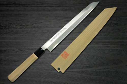 Yoshihiro Gingami No.3 G3HC Japanese Chefs Kiritsuke-YanagibaSashimi 330mm with Saya Sheath and Magnolia Wood Handle