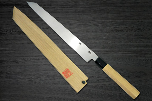 Yoshihiro Gingami No.3 G3HC Japanese Chefs Kiritsuke-YanagibaSashimi 360mm with Saya Sheath and Magnolia Wood Handle