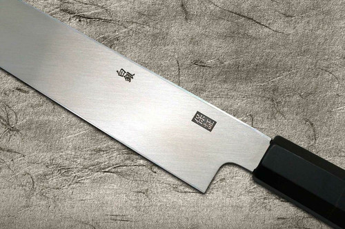 Yoshihiro Gingami No.3 G3HC-E Japanese Chefs YanagibaSashimi 330mm with Saya Sheath and Ebony Handle