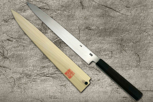 Yoshihiro Gingami No.3 G3HC-E Japanese Chefs YanagibaSashimi 330mm with Saya Sheath and Ebony Handle