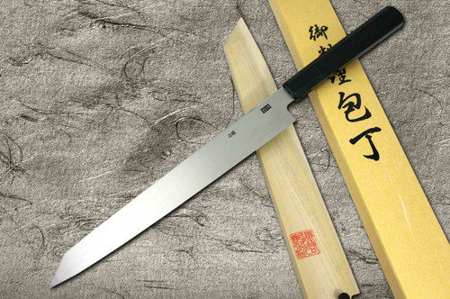Yoshihiro Gingami No.3 G3HC-E Japanese Chefs Kiritsuke-YanagibaSashimi 300mm with Saya Sheath and Ebony Handle