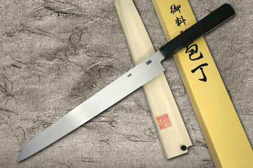 Yoshihiro Gingami No.3 G3HC-E Japanese Chefs Kiritsuke-YanagibaSashimi 330mm with Saya Sheath and Ebony Handle
