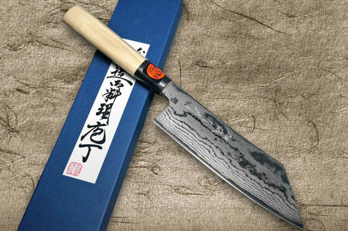 Shigeki Tanaka VG10 Damascus Japanese Chefs Hakata Knife 180mm with Magnolia Wood Handle