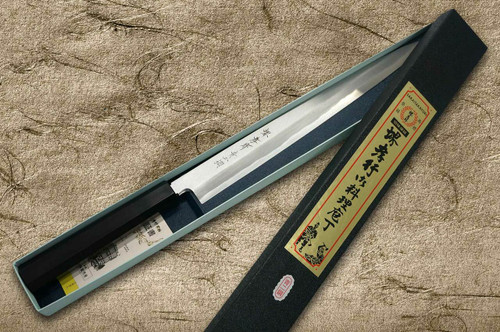 Sakai Takayuki Aoniko Blue 2 Steel Ebony Handle Japanese Chefs FuguhikiSashimi 300mm
